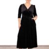 Black Velvet Sparkle V Neck Jumpsuit by Sarta MSH - Image 3