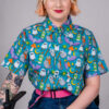 Cauldron Cats Short Sleeve Cotton Shirt by Run and Fly - Image 3