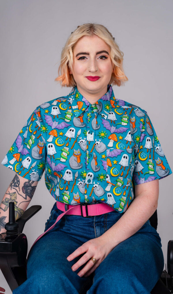 Cauldron Cats Short Sleeve Cotton Shirt by Run and Fly