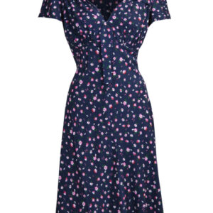 Navy Floral 1940's Tea Dress by Pretty Retro