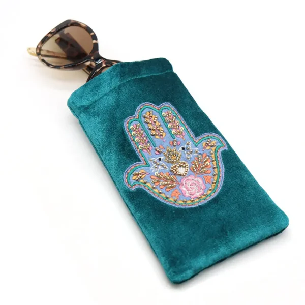 Fatima Hand Velvet Glasses Pouch by POM