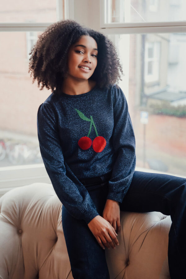 Tiff Jumper Cherry Glitter by Sugarhill Brighton