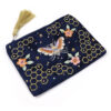 Navy Honeycomb Velvet Zip Make Up Bag Purse by POM - Image 3