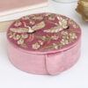 Dusky Pink Floral Velvet Jewellery Box by POM - Image 3