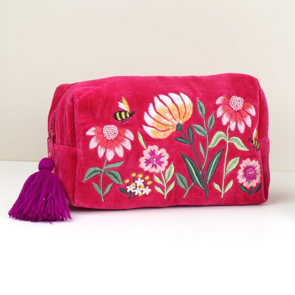 Floral Bee Scene Make Up Bag by POM