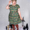 Cute Christmas Cottages Tea Dress in Stretch Cotton by Run and Fly - Image 3