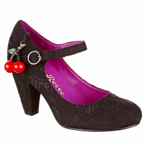 Cherry Champ Black Heels by Irregular Choice's Bed of Roses