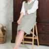 Hilda Pinafore Dress Sage Twill by Lily & Me - Image 3