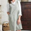 Hilda Pinafore Dress Sage Twill by Lily & Me - Image 4