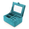 Teal Velvet Hummingbirds Jewellery Box by POM - Image 2