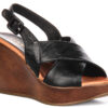 Celeste Wedge Sandals in Black Leather by Justin Reess - Image 5