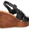 Celeste Wedge Sandals in Black Leather by Justin Reess - Image 2