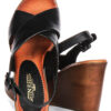 Celeste Wedge Sandals in Black Leather by Justin Reess - Image 3