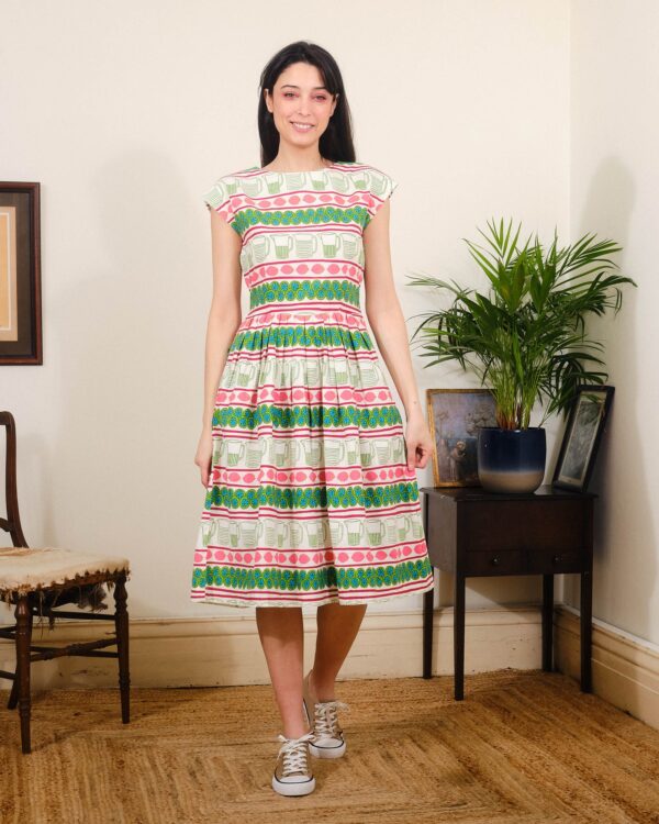 Gina Dress in Lemonade Print by Pretty Vacant