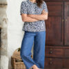 Lily Blouse in Navy Stipple Print by Lily & Me - Image 5