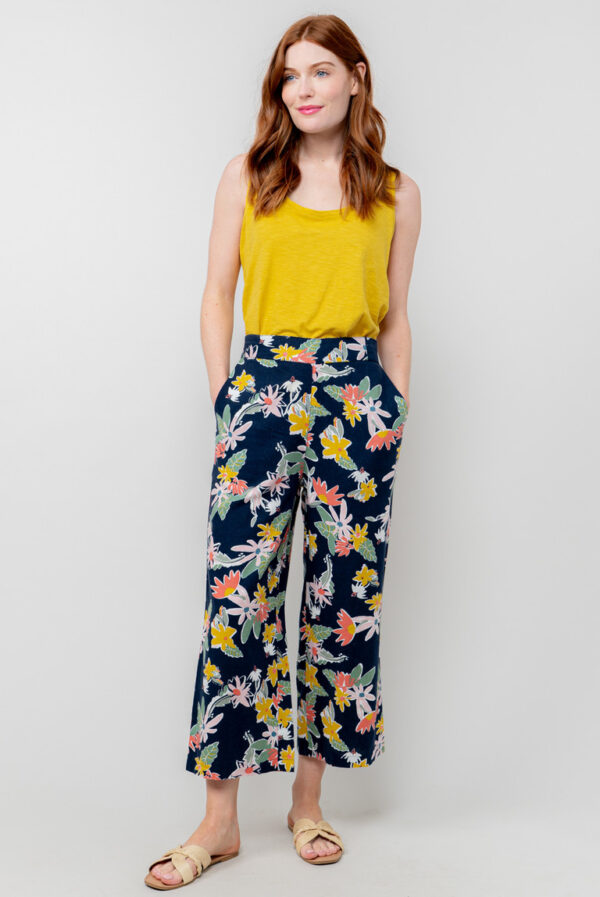 Greta Floral Cropped Trousers by Lily & Me