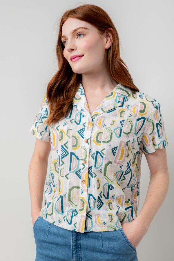 Pippa Blouse in Geo Aveline Print by Lily & Me