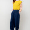 Sail Linen Blend Navy Cropped Trouser by Lily & Me - Image 4