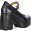 Amara T Bar Shoes in Navy Leather - Image 4