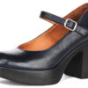 Amara T Bar Shoes in Navy Leather - Image 5