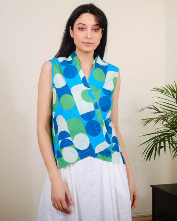 Nikki Top in Bauhaus Print by Pretty Vacant