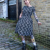 Swallows Stretch Twill Cotton Tea Dress by Run and Fly - Image 5