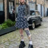 Swallows Stretch Twill Cotton Pinafore Dress by Run and Fly - Image 4