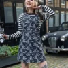 Swallows Stretch Twill Cotton Pinafore Dress by Run and Fly - Image 5