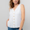 Allium Linen Blend Vest in White by Lily & Me - Image 5