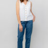 Allium Linen Blend Vest in White by Lily & Me - Image 6