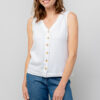 Allium Linen Blend Vest in White by Lily & Me - Image 7