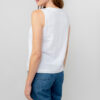 Allium Linen Blend Vest in White by Lily & Me - Image 8