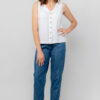 Allium Linen Blend Vest in White by Lily & Me - Image 2