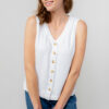 Allium Linen Blend Vest in White by Lily & Me - Image 3
