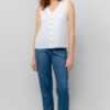 Allium Linen Blend Vest in White by Lily & Me - Image 4