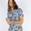Adventure Dino Unisex Short Sleeve Cotton Shirt by Run and Fly - Image 2