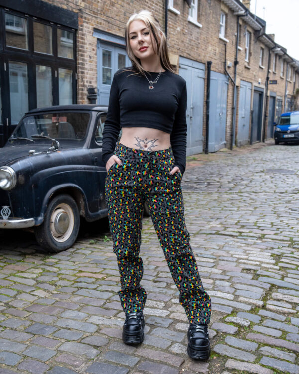 Rainbow Leopard Straight Leg Jeans by Run and Fly