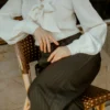 Tailored Audrey Trousers in Black Pinstripe - Image 3