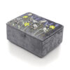 Grey velvet embroidered lavender jewellery box by POM - Image 3