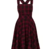 Carmina Red Checked Pinafore Dress by Hellbunny - Image 4