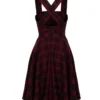 Carmina Red Checked Pinafore Dress by Hellbunny - Image 3
