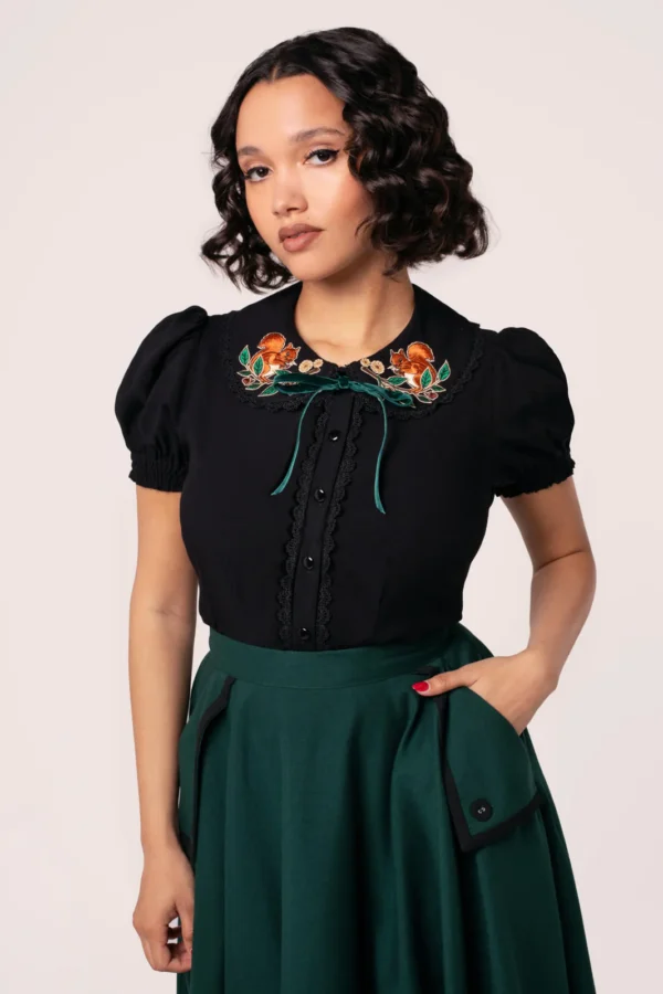 Chester Squirrel Blouse by Hellbunny
