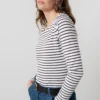 Riverside Chocolate Striped Jersey Top by Lily &  Me - Image 3