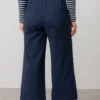 Navy Isla Wide Leg Cropped Trouser by Lily &  Me - Image 2