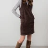 Belle Chocolate Cord Stretch Cotton Dress by Lily &  Me - Image 2