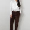 Bookend Chocolate Cord Trousers by Lily &  Me - Image 4