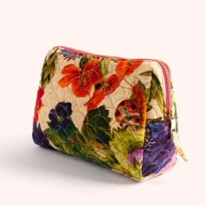 Cream Posy Quilted Wash Bag by Powder Design