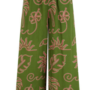 Trinny Wide Leg Green Trousers