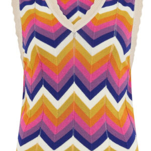 Rosy Knitted Chevron Vest