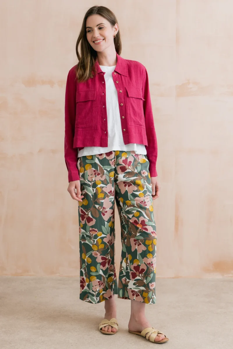 Greta Floral Cropped Trousers by Lily & Me